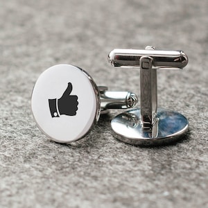 Birthday gift Thumbs Up jewelry Thumbs Up cuff links Customized tie clip Engraving Hand signals Boyfriend gift Men jewellery Unique gifts