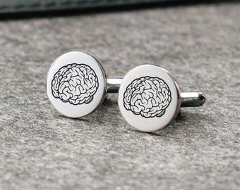 Neuroscience Custom cufflinks Human brain Neurosurgeon gift Unique tie bar Brain jewelry Brain cufflinks Anatomy cuff links Doctor gift