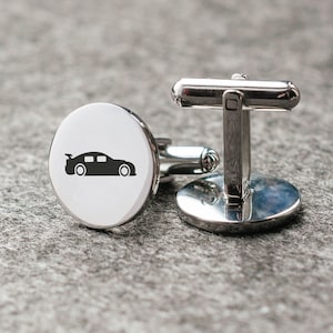Racing car cufflinks Sports car jewelry Customized tie bar Engraving Mechanic Birthday gift Boyfriend gift Vehicle Auto jewellery Race car