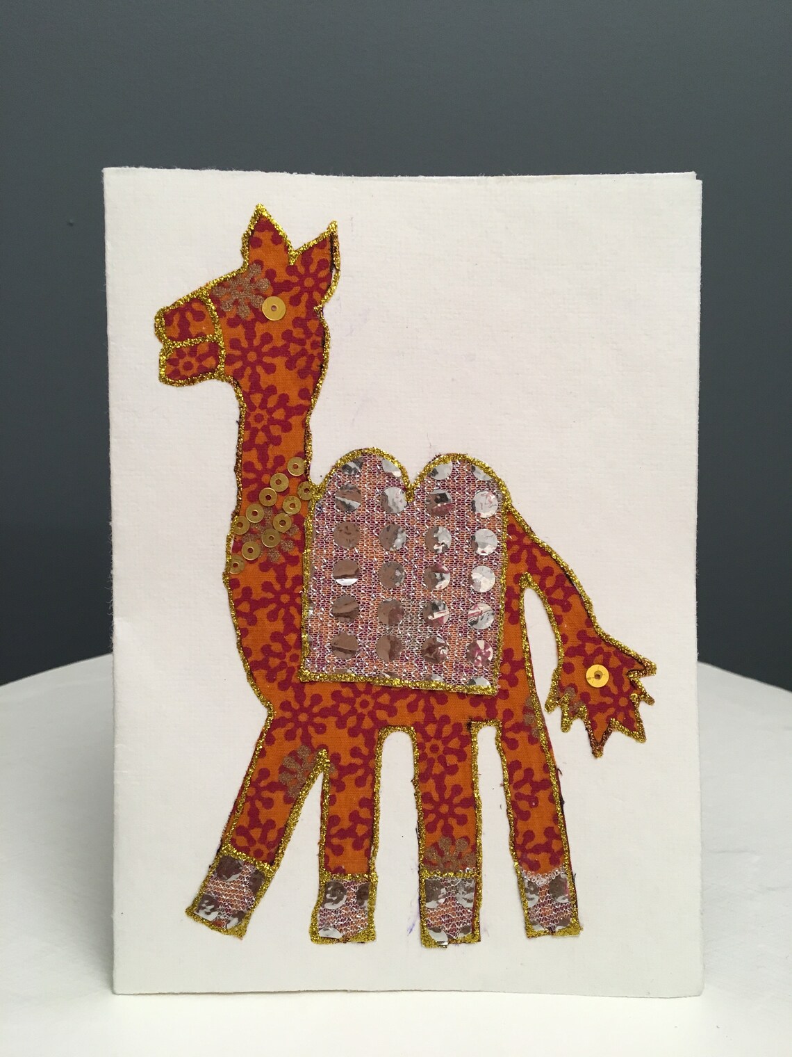 Camel Greeting card. It's made with handmade paper the Etsy