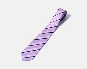 70s vintage necktie for men | Retro wedding tie mens old fashioned striped | 70s style tie purple color | Gift for him Fathers day gift