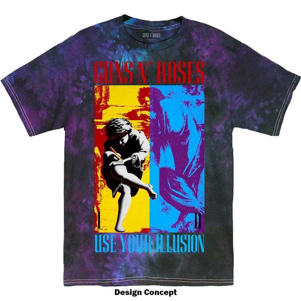 Camiseta con efecto tie dye de Guns And Roses con licencia completa