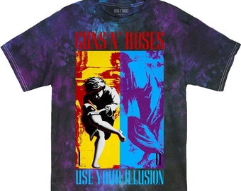 Guns And Roses Tie Dye T-Shirt Fully Licensed