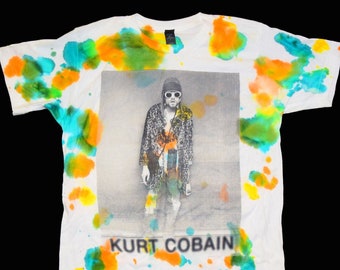 Kurt Cobain Tie Dye One Of A Kind New Men T-Shirt Fully Licensed