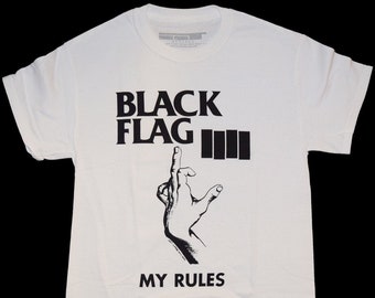 Black Flag My Rules New Men T-Shirt Fully Licensed Size Small