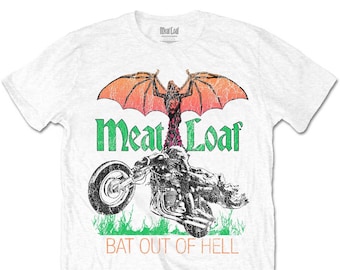 Meatloaf Bat Out Of Hell Retro Style T-Shirt Fully Licensed