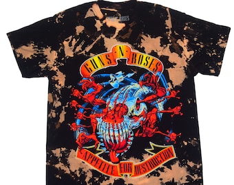 Guns N Roses Appetite For Destruction Bleached Men T-Shirt Fully Licensed