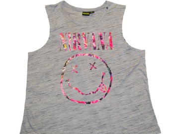 Nirvana Women Tank Top Smiley Face Fully Licensed