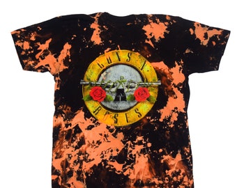 Guns And Roses Classic Circle Bleached T-Shirt