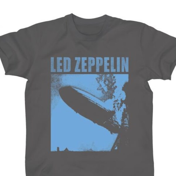 T-shirt Officiel Led Zeppelin - Noir, Motif Zeppelin Et Fumée, Coupe Ample Homme