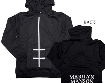 Marilyn Manson Unisexe zippé à capuche Cross Logo