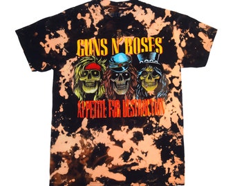 Guns n roses skull bleached new men t-shirt licensed