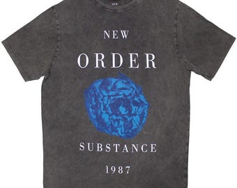 New Order Unisex Stone Wash T-Shirt Substance 1987