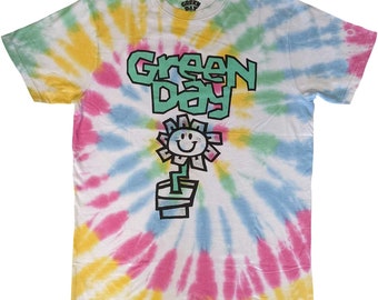 Green Day Flower Pot Tie Dye T-Shirt