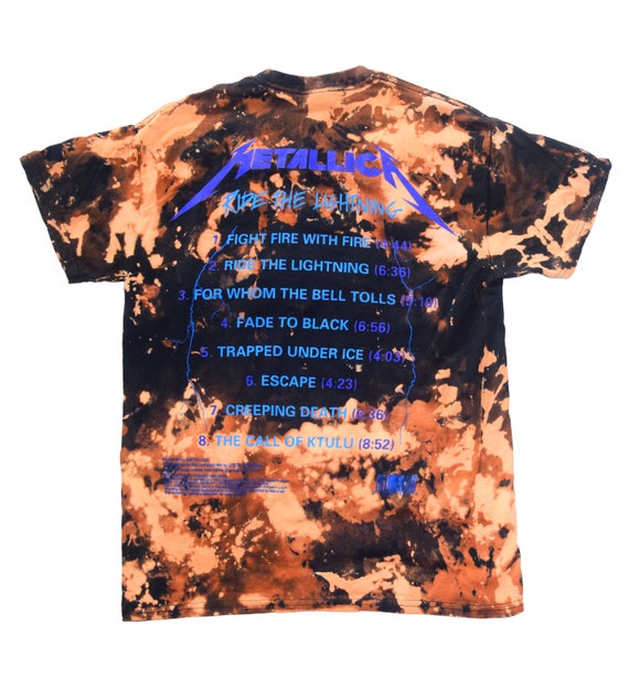 Metallica Ride the Lightning Bleached New Men T-shirt Licensed