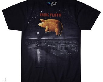 PINK FLOYD Pigs Over London Black T-Shirt Licensed Merchandise
