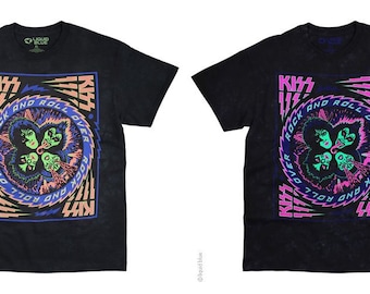 KISS Blacklight  Tie-Dye T-Shirt Licensed Merchandise