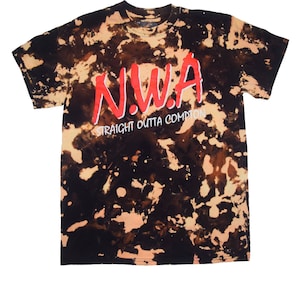 N.W.A Straight Outta Compton Bleached T-Shirt Licensed One Of A Kind Shirt