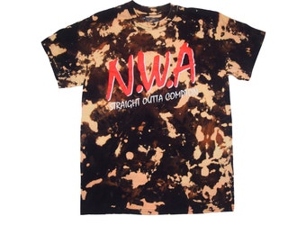 N.W.A Straight Outta Compton Bleached T-Shirt Licensed One Of A Kind Shirt