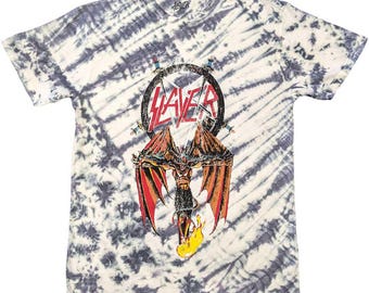 Slayer Unisex Tie Dye T-Shirt Winged Crucifix Official Merchandise