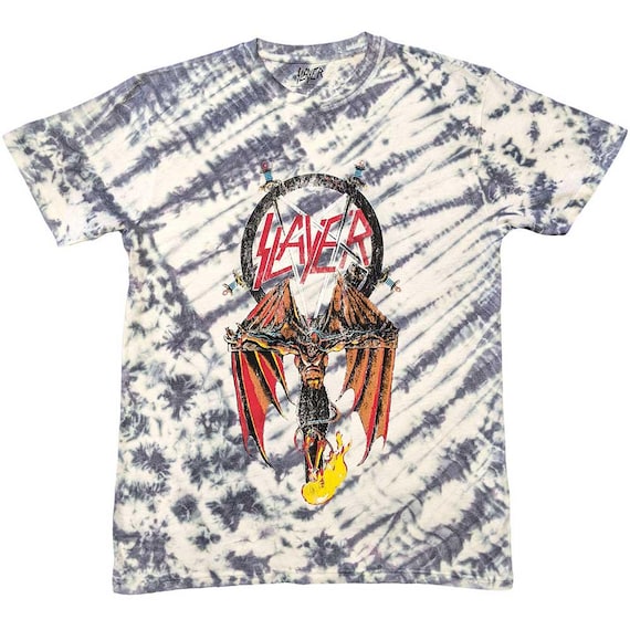 Slayer Unisex Tie Dye T-shirt Winged Crucifix Official Merchandise