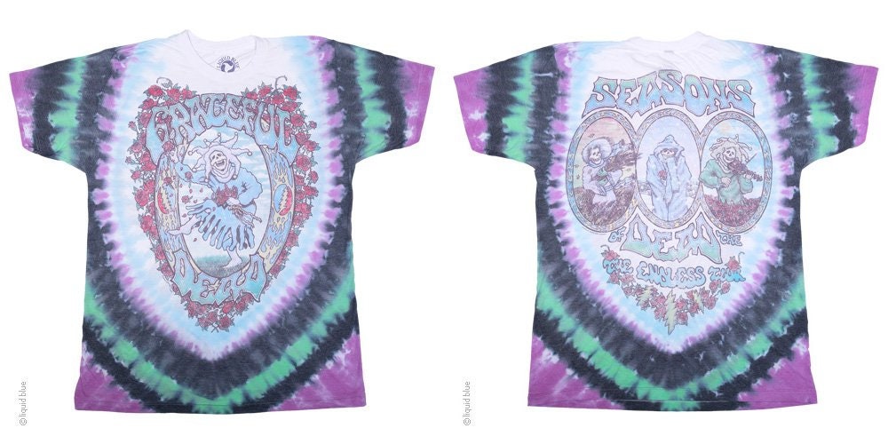 Grateful Dead Vintage Seasons Of The Dead Poly-Cotton Tie-Dye T