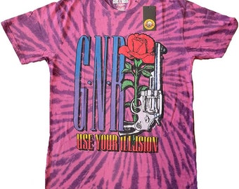 Guns And Roses Tie Dye T-Shirt Fully Licensed