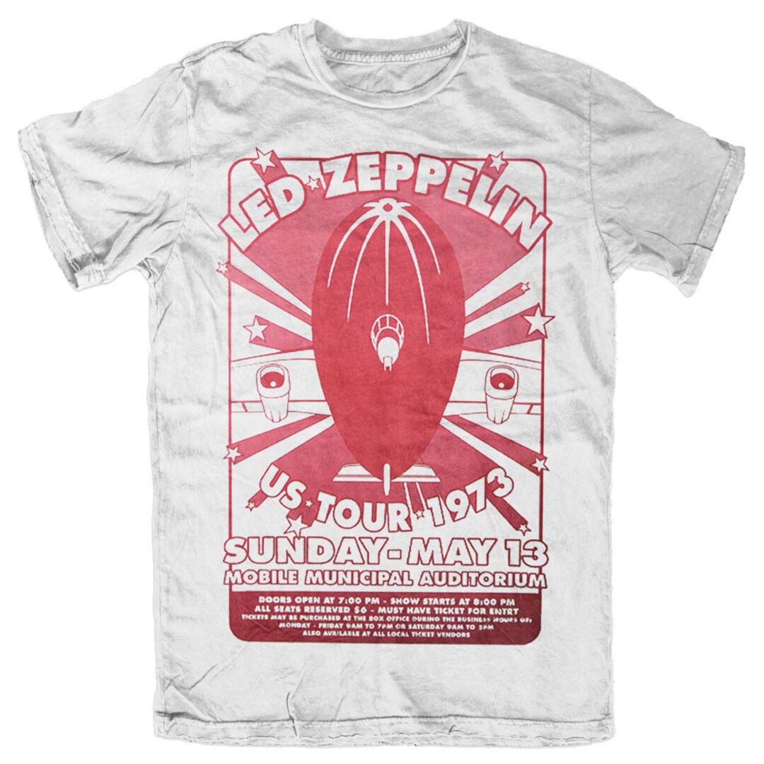Led Zeppelin Concert Poster Zeppelin T shirt Fully Licensed Etsy Canada