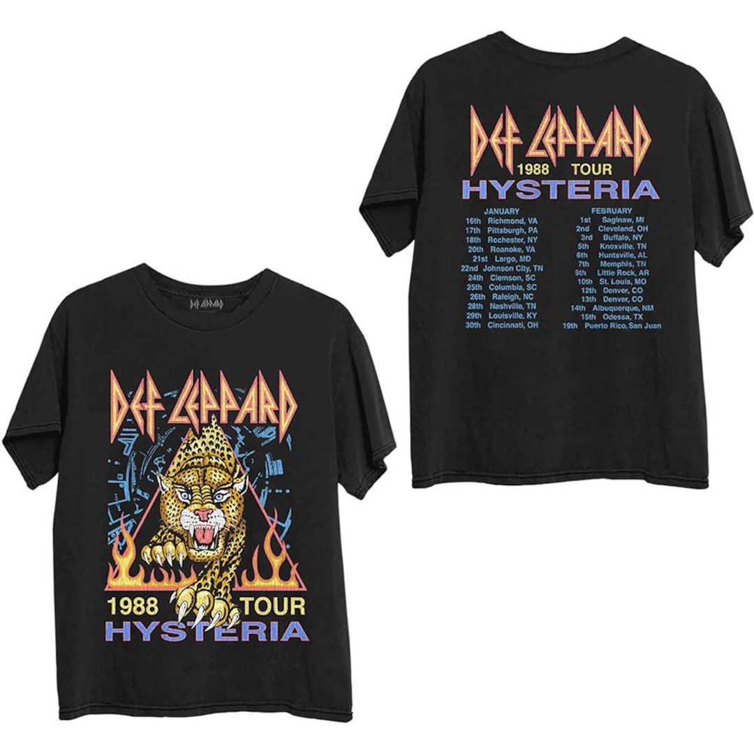 Def Leppard Hysteria 1988 Tour Tshirt Etsy
