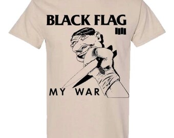 Black Flag My War Cream Shirt Fully Licensed Punk Rock