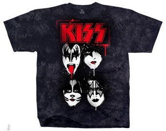 KISS Faces Tie-Dye T-Shirt Licensed Merchandise