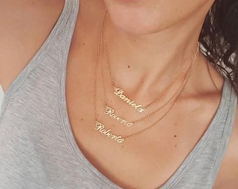 Layered Name Necklace - Etsy
