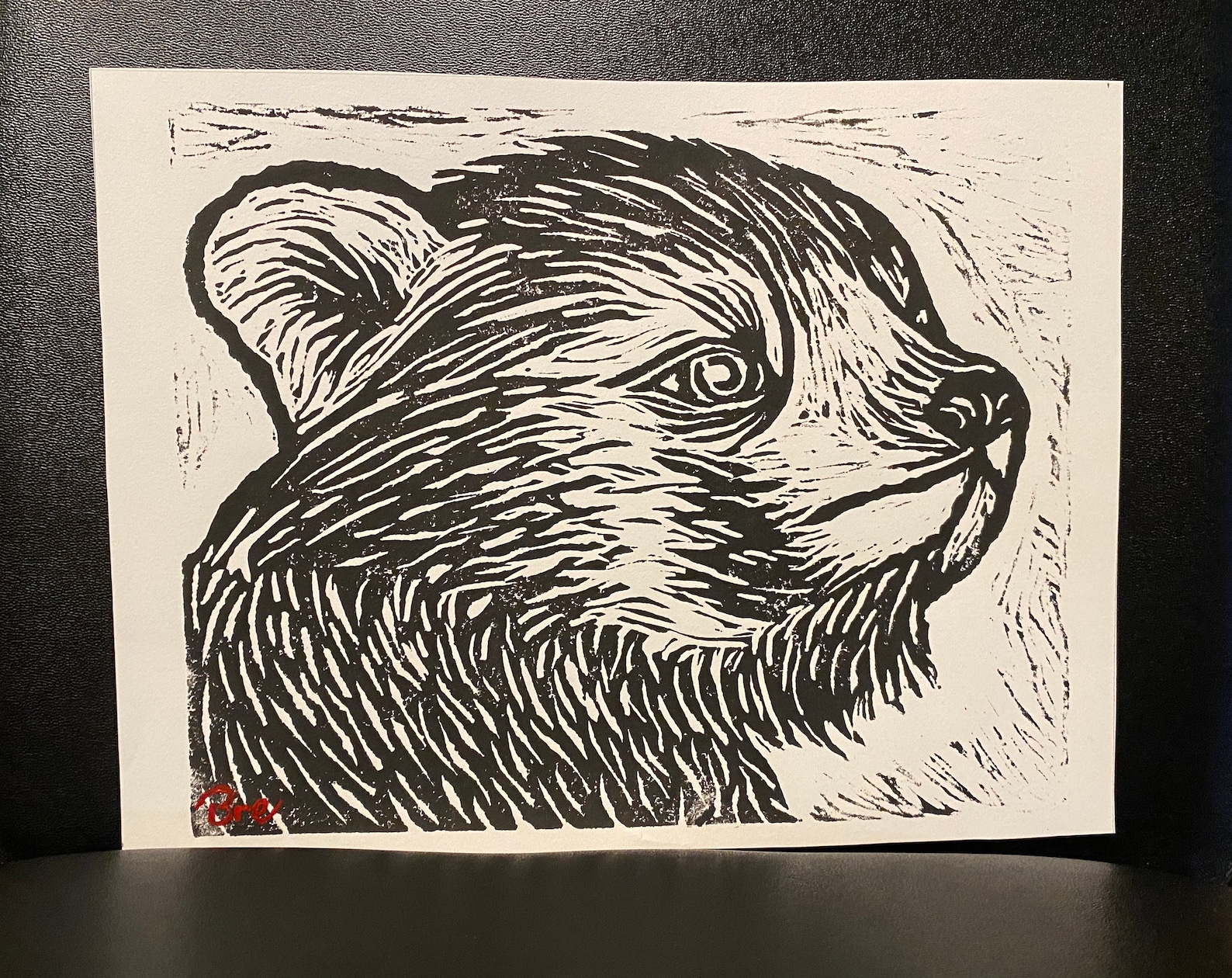 Unframed Original Lino Print Red Panda Abeyant Etsy