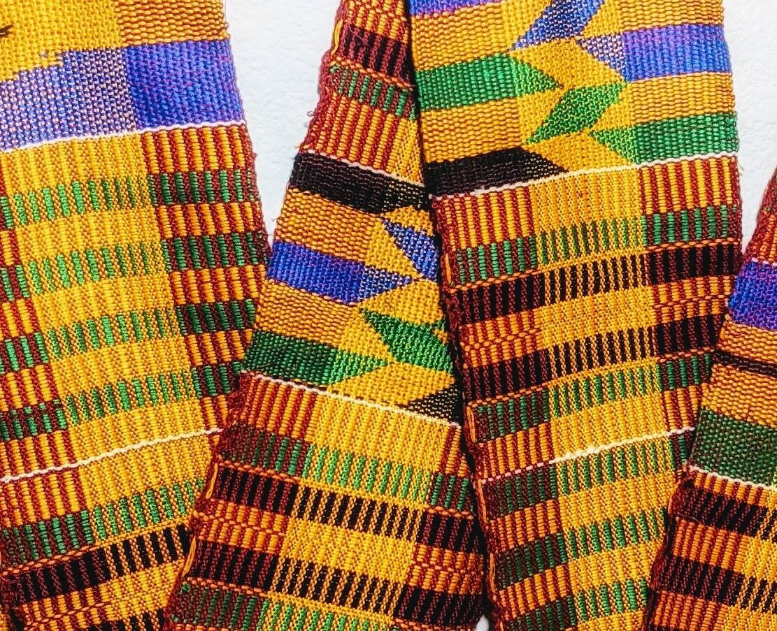 Authenti Kente Cloth Stole 100 Kente Scarf Original Kente Etsy