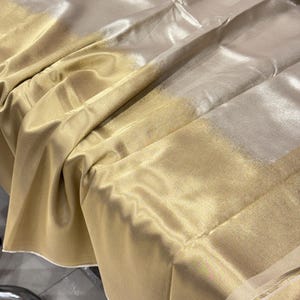 Silver Golden Crepe Soft Tissue Banarasi Saree