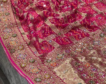 Rani Gharchola 2.0 Hand Embroidery Saree