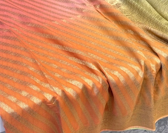 Tinte de cuatro colores sombreado Leheriya Banarasi Khaddi Georgette