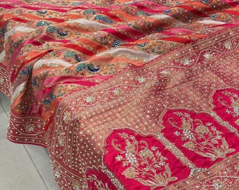 Khushi Kapoor Inspired Banarasi Modal Rangkat Hand Embroidery Saree