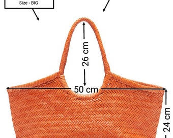 Woven leather tote bag  size  BIG  Nantu-K YOCO  (Y99880NK)