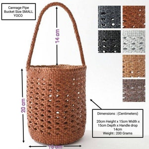 Woven leather tote bag size Small  Cannage Pipe Bucket YOCO  (Y99880CPB)