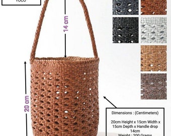 Woven leather tote bag size Small  Cannage Pipe Bucket YOCO  (Y99880CPB)