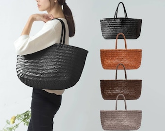 Woven Leather Tote Bag  size BIG Triple Jump-B TJB  YOCO  (Y9988TJB)