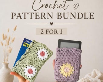 Oh Sweet Daisy Bundle: Book Sleeve Crochet Pattern and Kindle Case Crochet Pattern