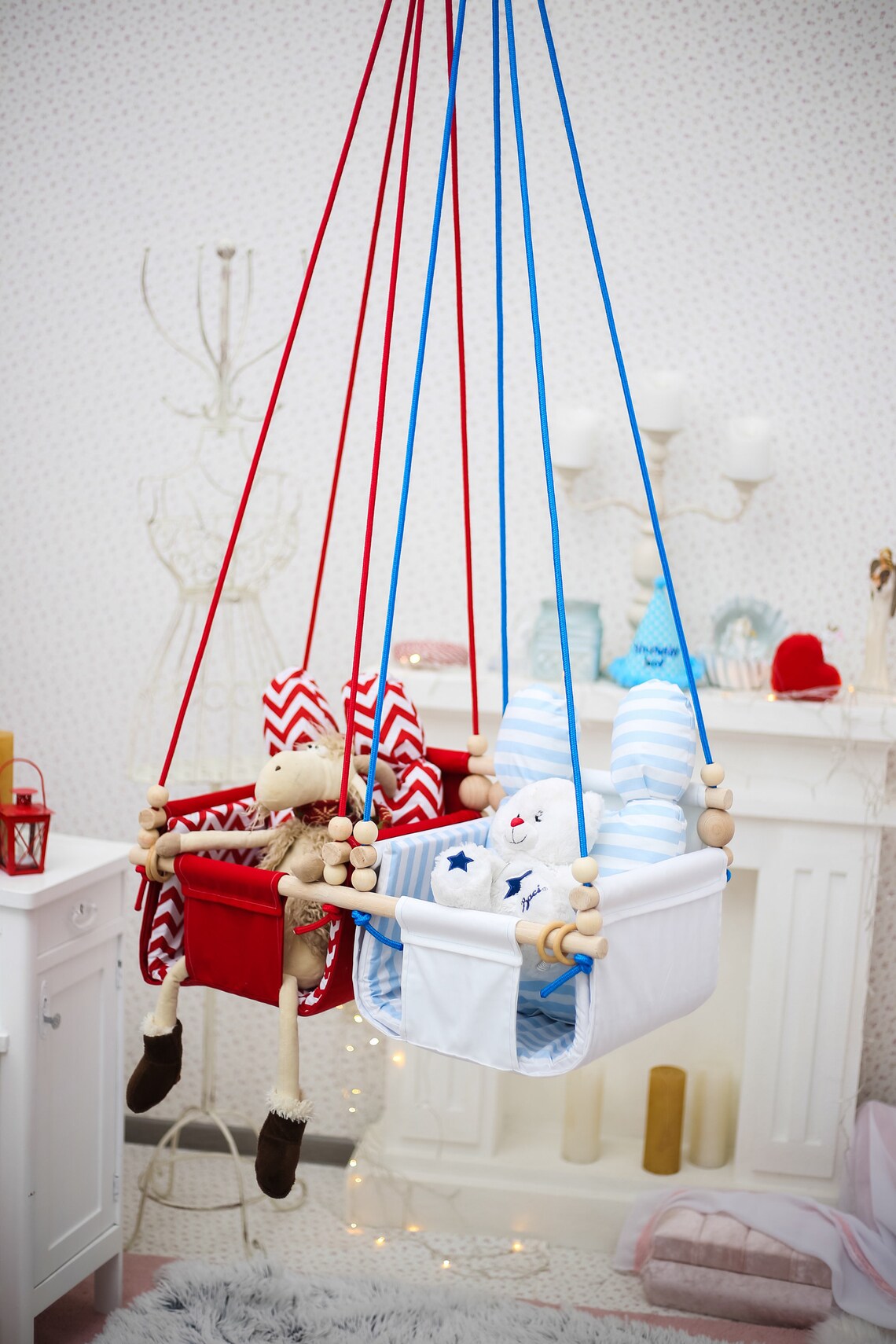 Twin Babies Fabric Swing. Double IndoorOutdoor BabyToddler Etsy