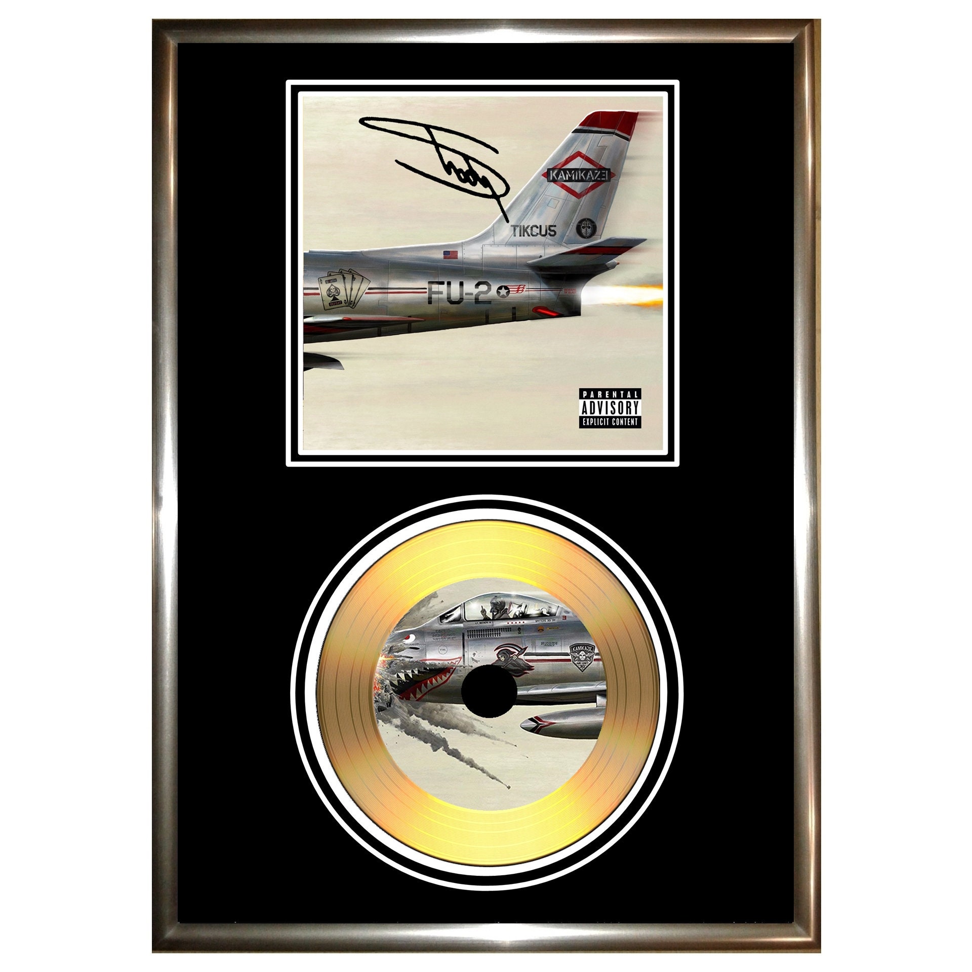 Eminem Kamikaze Signed Framed Gold Vinyl Cd Photo Display Etsy