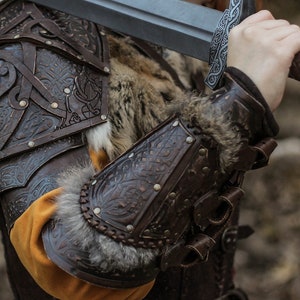 Viking bracer, god of war armor Larp style norse. Bracers for a cosplay or larp.