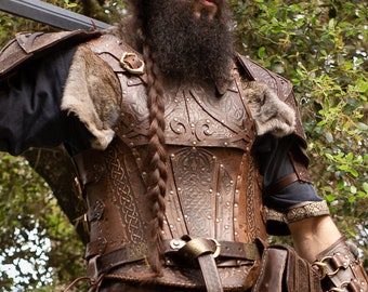 Viking armor. Brown leather armor inspired by the god baldur