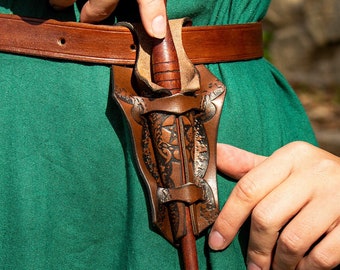 Leather wand holster. Holster larp for witch or wizard