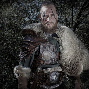 Set Brazalete Vikingo Autentico Cuero Vikingos 6 Piezas