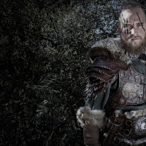 Larp viking armor. Leather armor for a celtic, barbarian, pagan or medieval cosplay